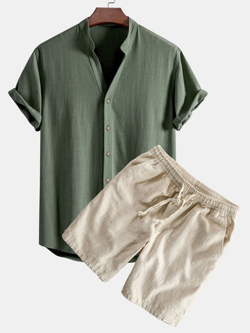 The Capri V-Neck Linen Set