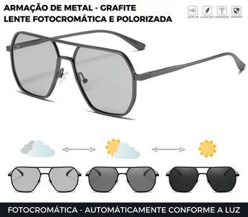 Óculos Fotocromático Polarizado Protark - Armação INOX