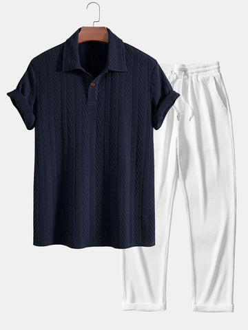 The Milano Jacquard Polo Set