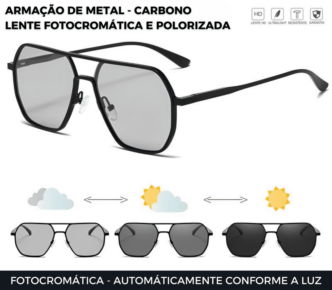 Óculos Fotocromático Polarizado Protark - Armação INOX