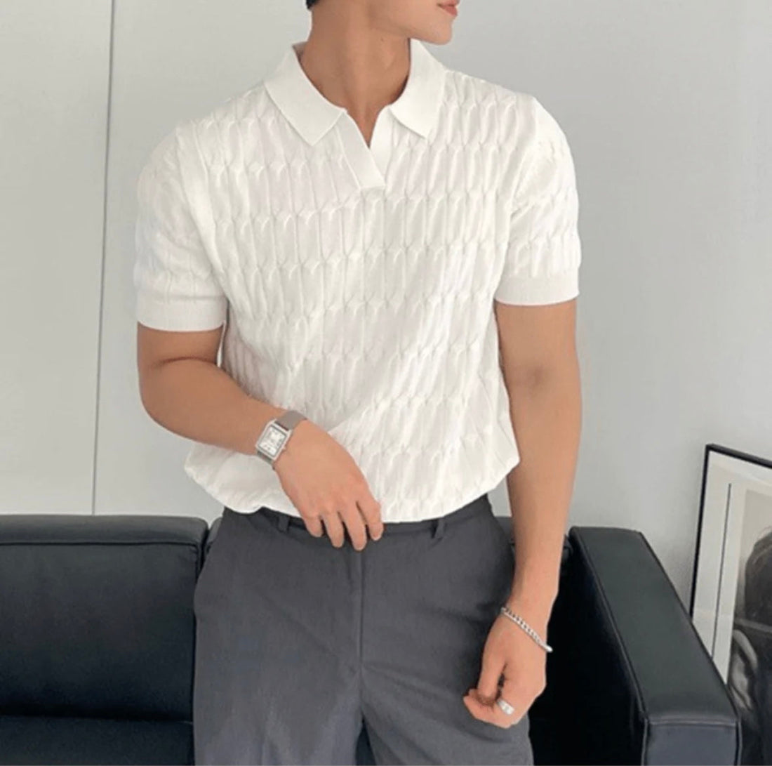 The Riviera Textured Knit Polo